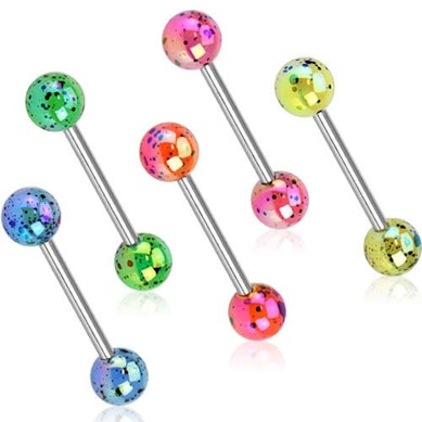 Kielikoru barbell metallisilla akryylipalloilla