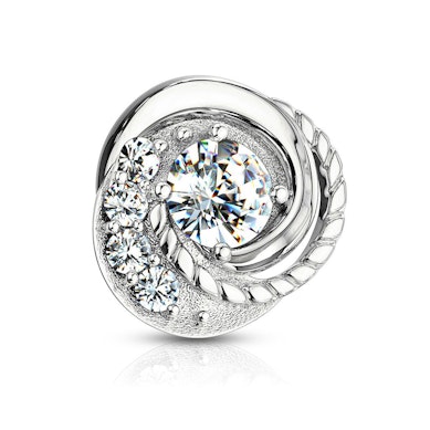 Dermal koru 14k kultaa jalokivipunoksella