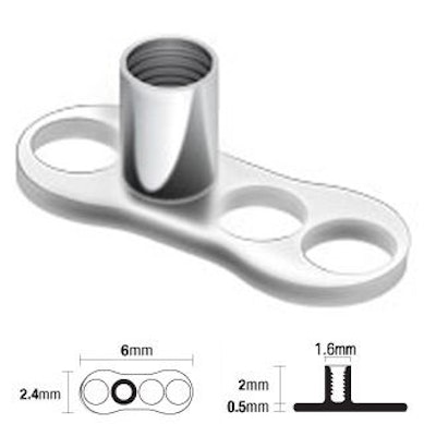 Dermal anchor base titaanista