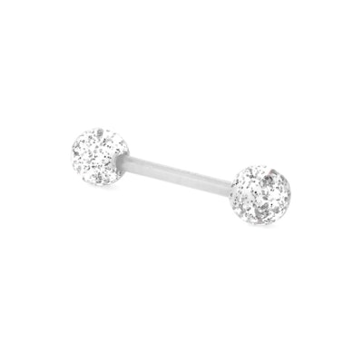 PTFE-kielibarbelli glitteripalloilla