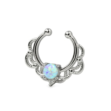 Fake septum koru opaalikivellä ja ketju designilla