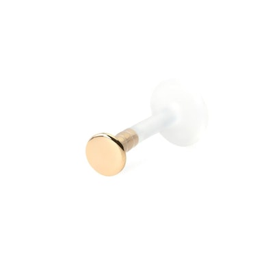 Labret 14k kultaisella pyöreällä levyllä