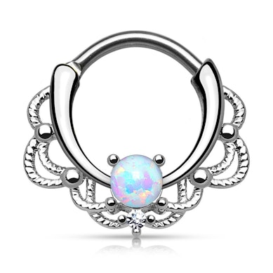 Septum clicker opaalikivellä ja ketju designilla