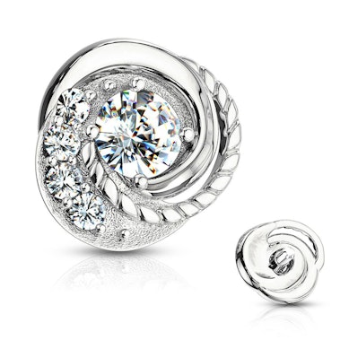 Dermal koru 14k kultaa jalokivipunoksella