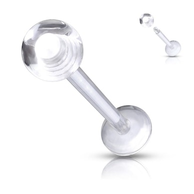 Labret läpinäkyvällä kierteisellä pallolla