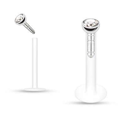 Labret ptfe:stä jalokivellä monissa eri väreissä