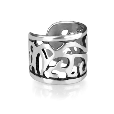 Earcuff leveällä filigraanikuviolla