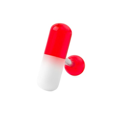 Kielikoru kaksivärisellä pillerillä
