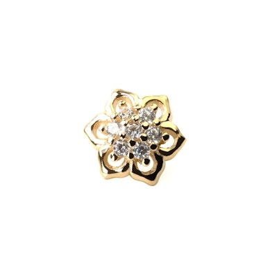 Dermal koru 14k kultaa kirkkailla zirkonia kivillä