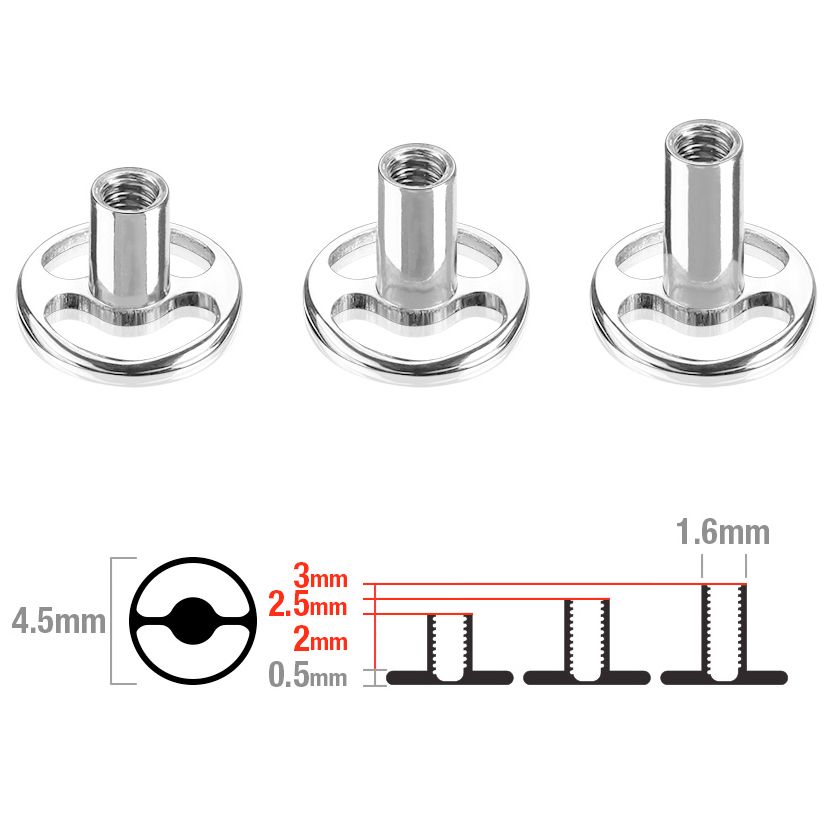 Pyöreä dermal anchor base titaanista