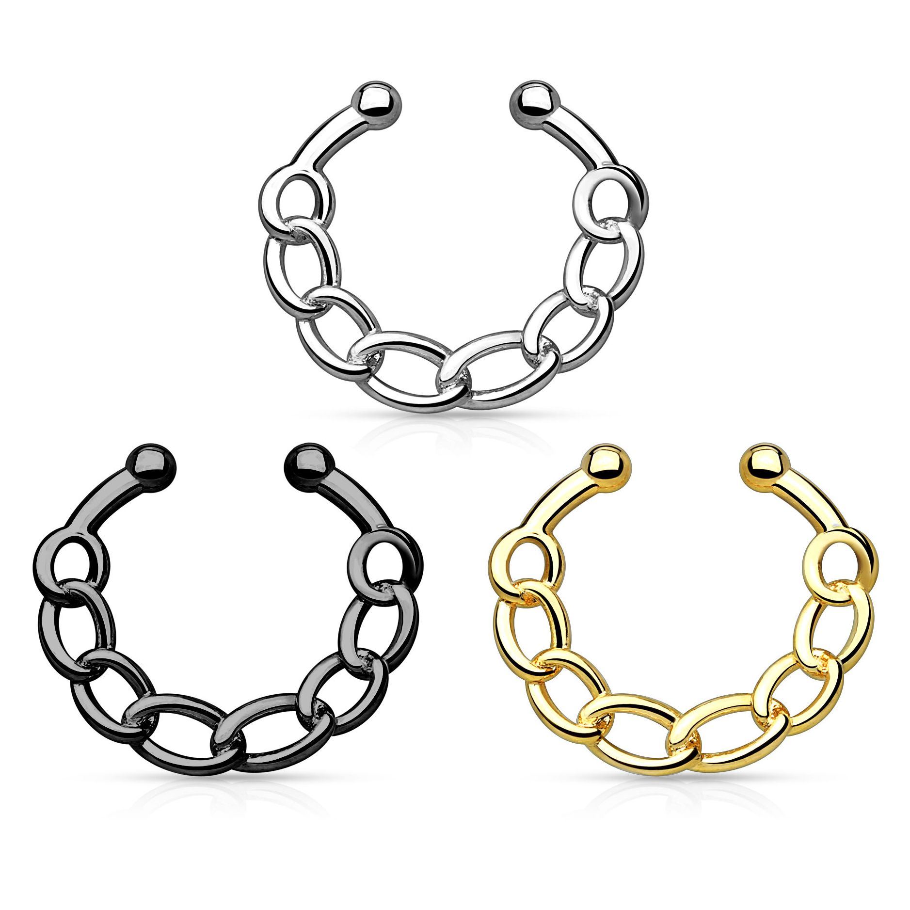 Fake septum koru ketjulla