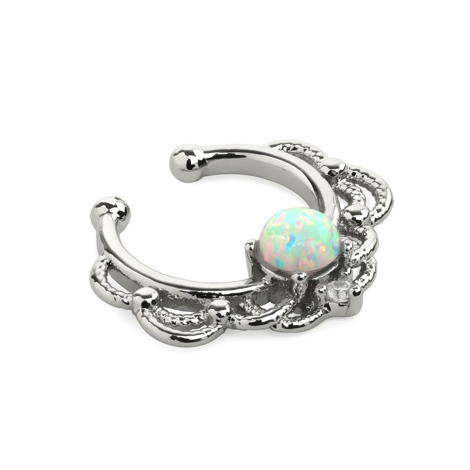 Fake septum koru opaalikivellä ja ketju designilla