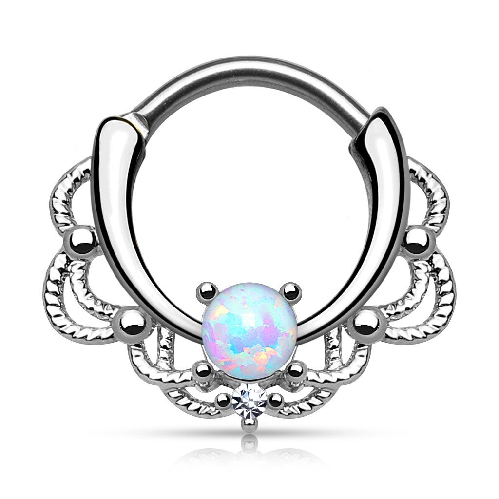 Septum clicker opaalikivellä ja ketju designilla