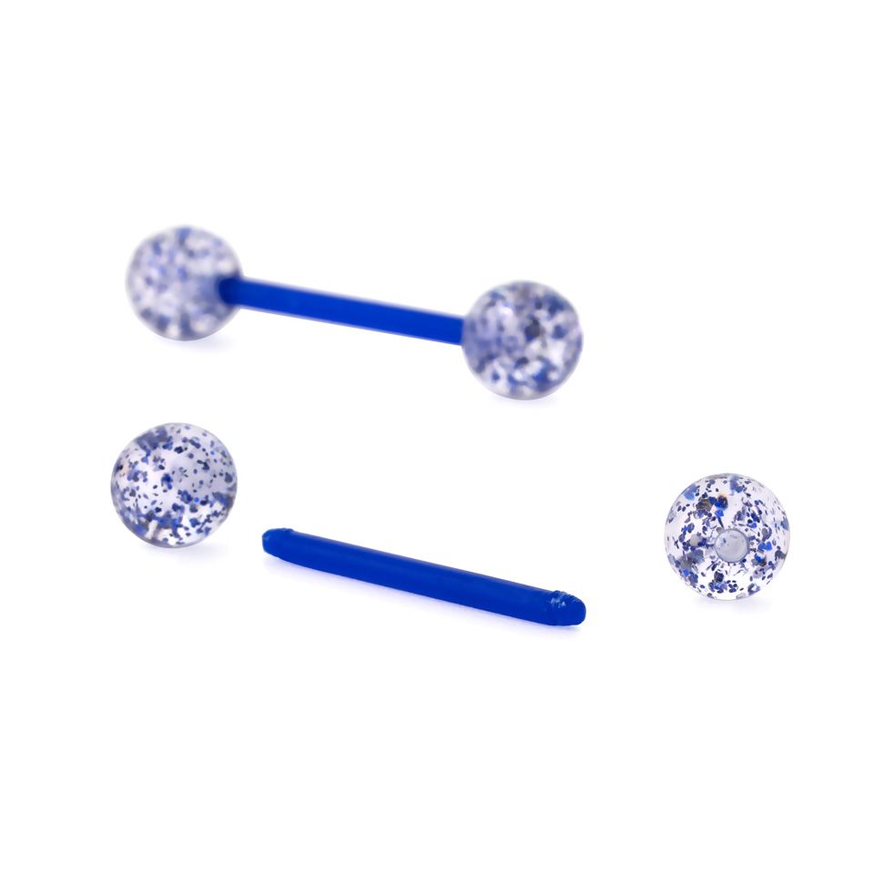 PTFE-kielibarbelli glitteripalloilla