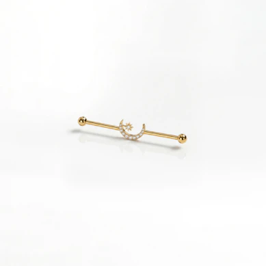 Industrial-titaanibarbelli, jossa kuu ja tähti keskellä