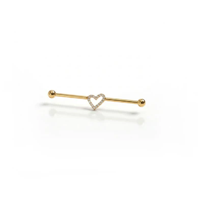 Industrial-titaanibarbelli, jossa sydän keskellä