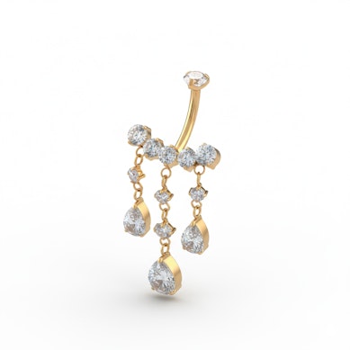 Titaaninen napakorubarbelli riippuvilla korukivillä