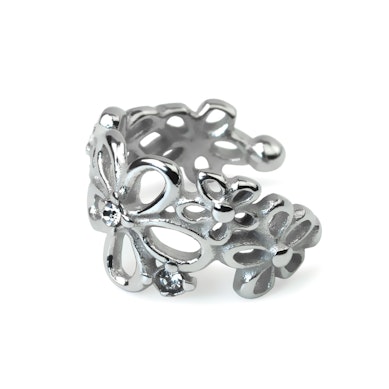 Kirurginteräksinen kukka- ear cuff