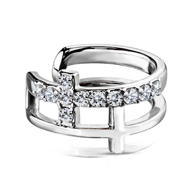 Ear cuff kahdella ristillä