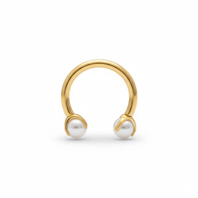 Titaaninen hevosenkenkä helmillä