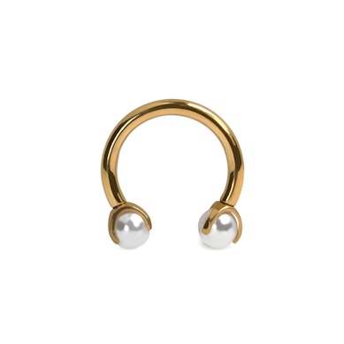 Titaaninen hevosenkenkä helmillä