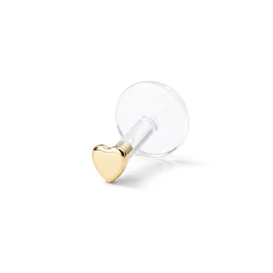 PTFE-labret 14K kultasydämellä