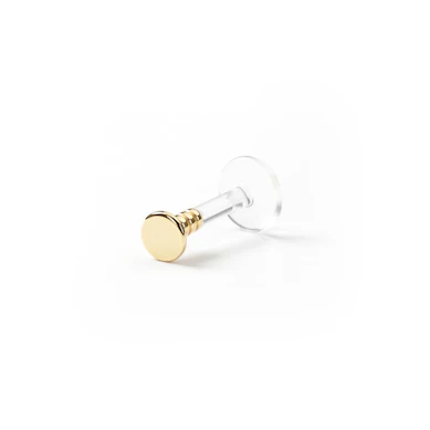 Labret 14k kultaisella pyöreällä levyllä