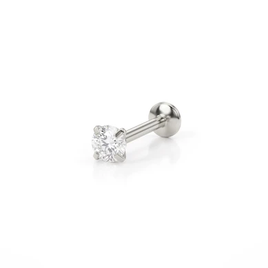 Push-in-labret korukivellä