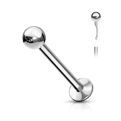 Push-in-labret kirurginteräksestä