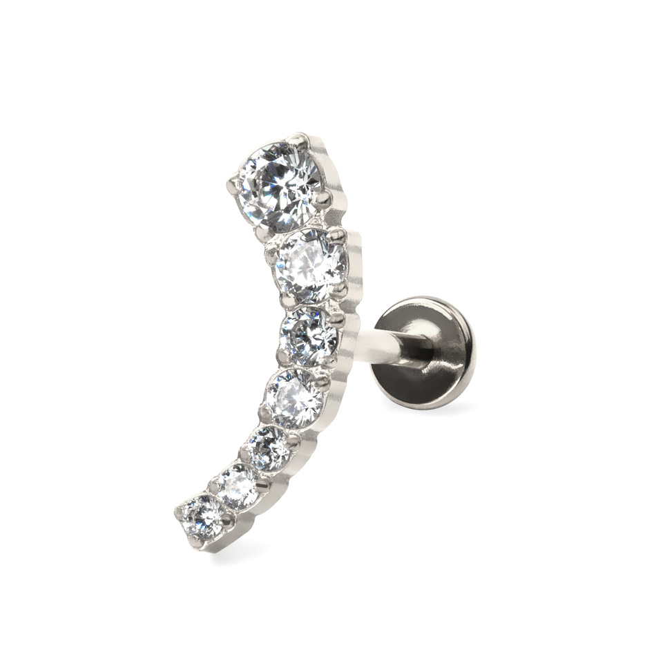 Push-in-titaanilabret – kaareva kivijono