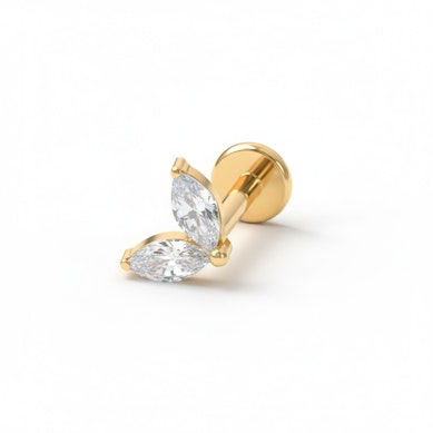 Titaanilabret kaksoiskorukivellä