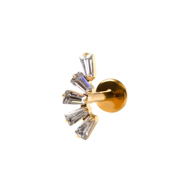 Titaaninen labret baguette-hiotuilla kivillä