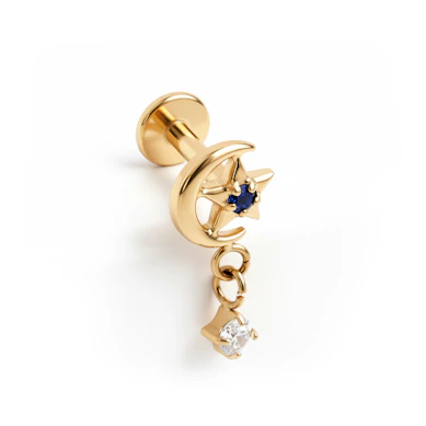 Titaaninen kuu- ja tähtilabret riipuksella