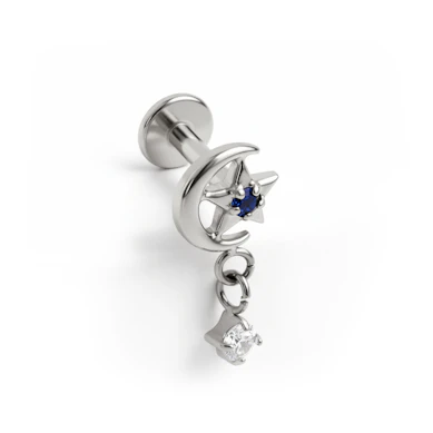 Titaaninen kuu- ja tähtilabret riipuksella