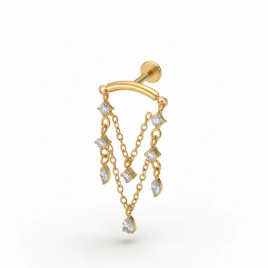 Titaaninen labret kattokruunuriipuksilla