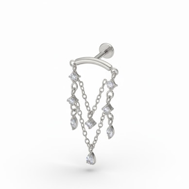 Titaaninen labret kattokruunuriipuksilla