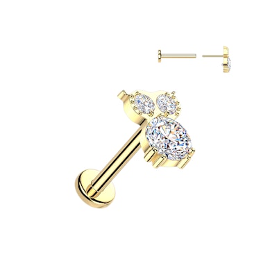 Titaaninen pöllö-labret korukivillä