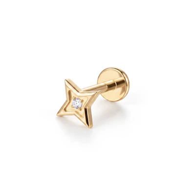Titaaninen labret geometrisellä tähdellä