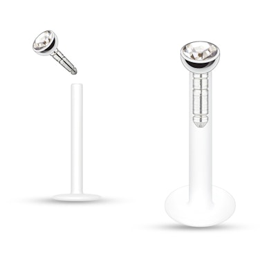 Labret ptfe:stä jalokivellä monissa eri väreissä
