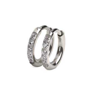 Titaaninen huggie-rengaspari korukivillä