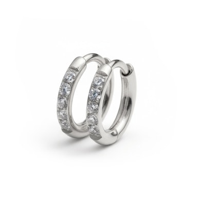 Titaaninen huggie-rengaspari korukivillä