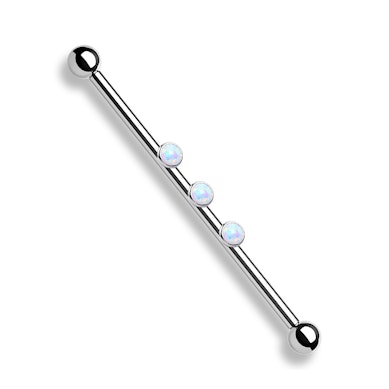 Industrial barbelli kolmella sisäkierteisellä opaalilla