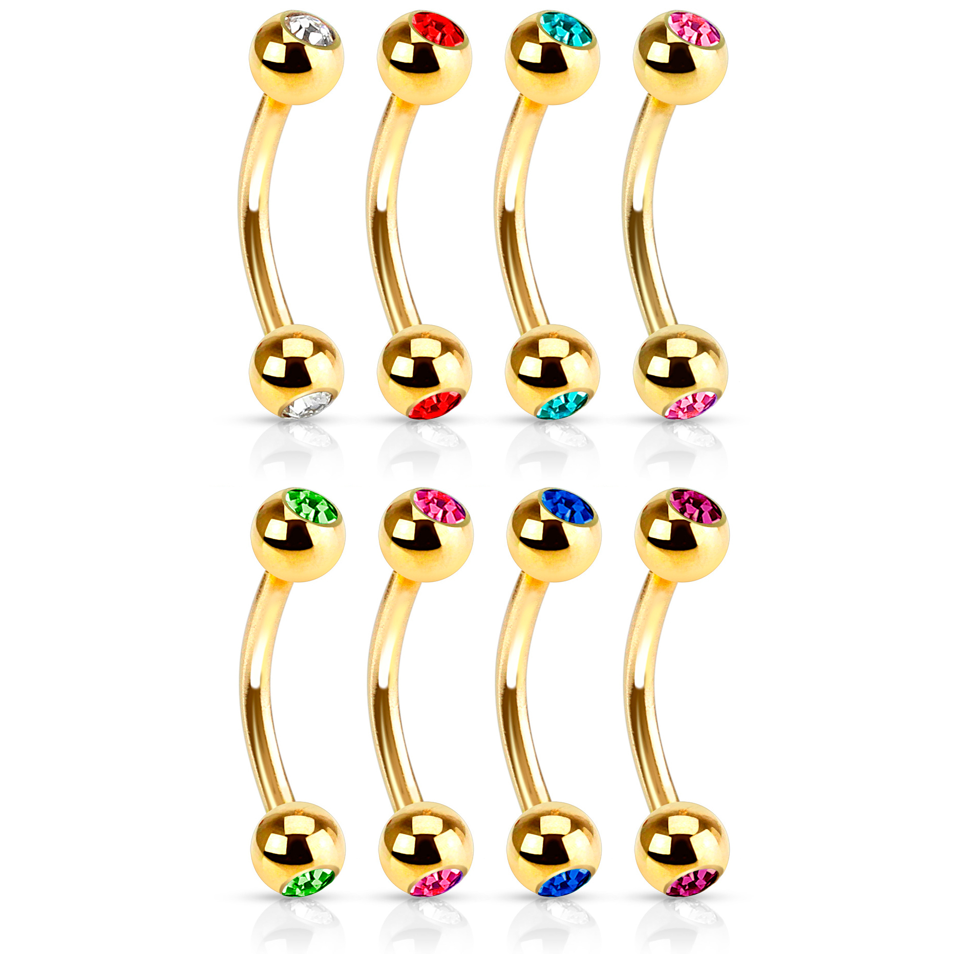 Kullattu bananabelli jalokivillä