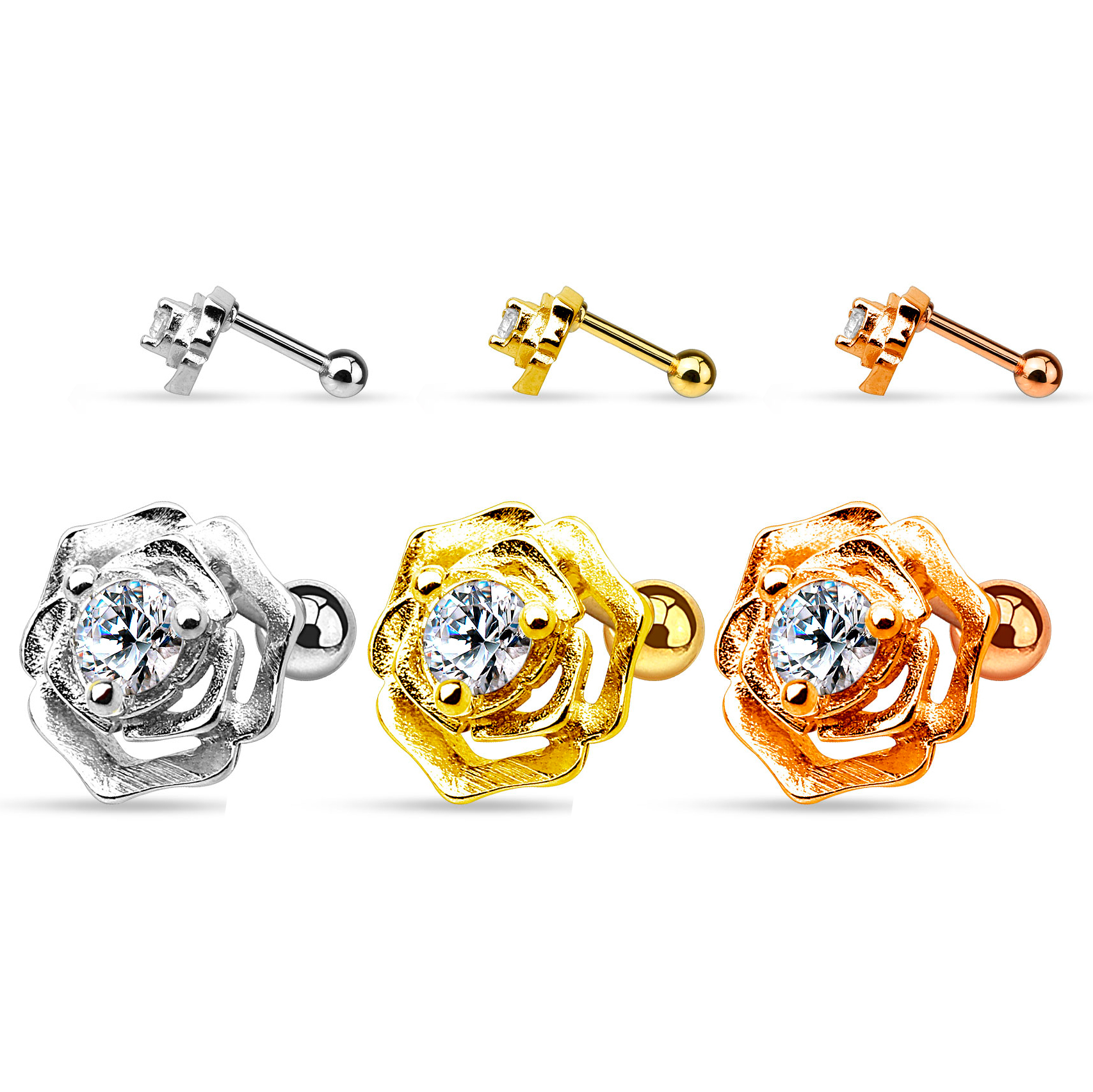 Rustokoru ruusulla ja jalokivellä