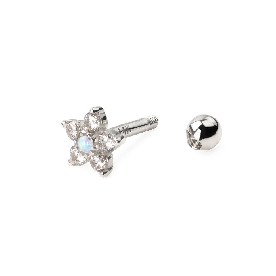 14k kultakorvakoru kukalla ja opaalikivellä