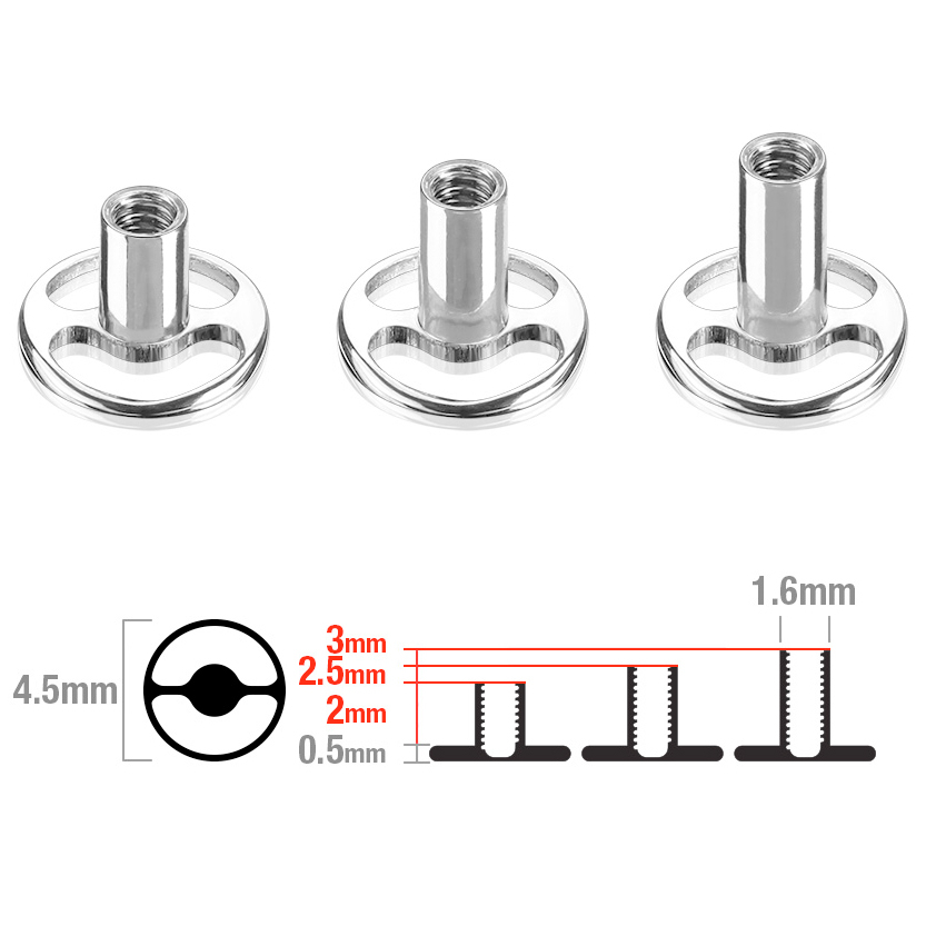 Pyöreä dermal anchor base titaanista