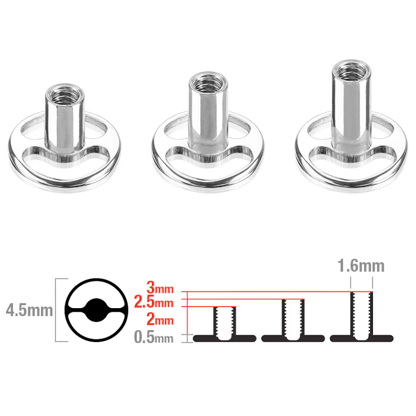 Pyöreä dermal anchor base titaanista