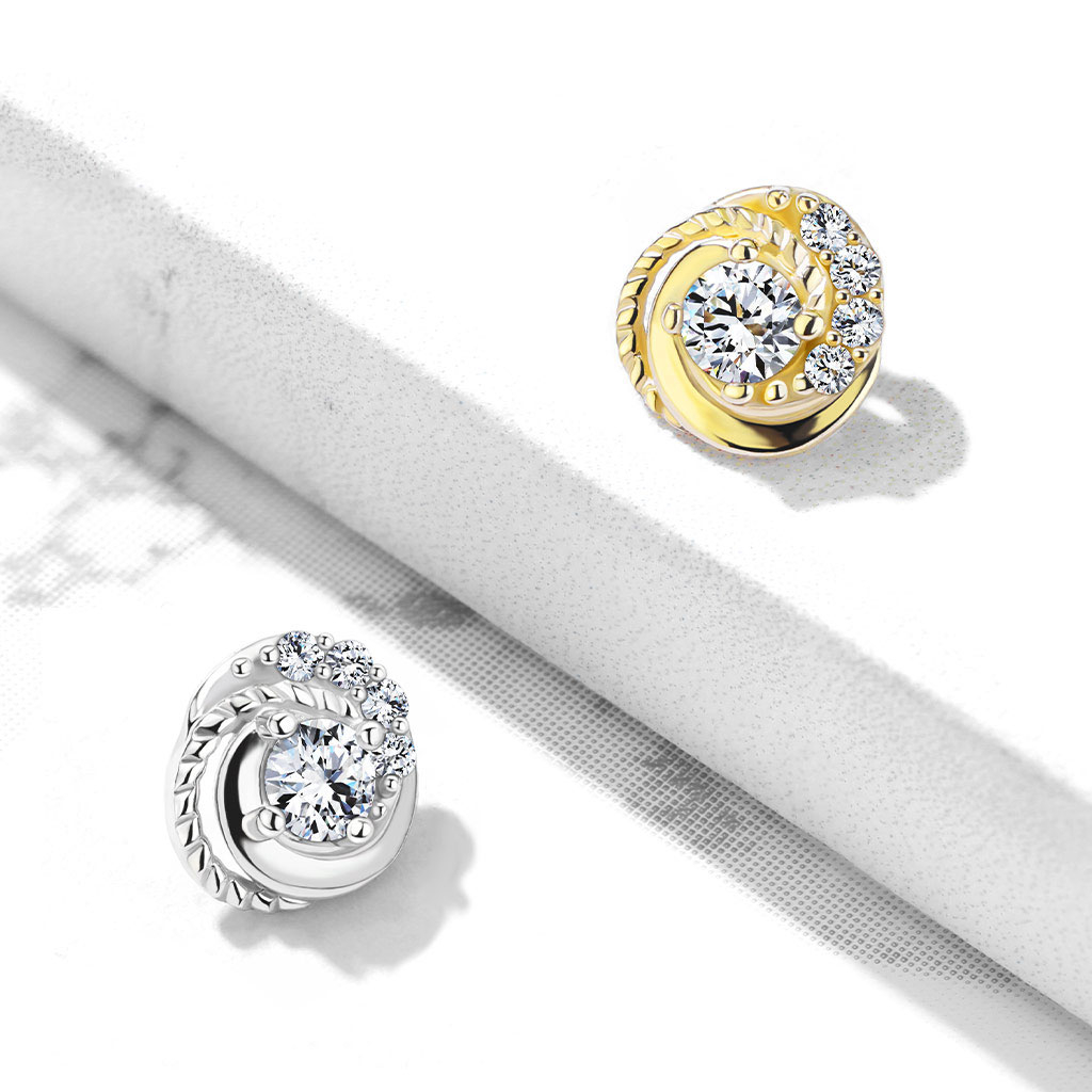 Dermal koru 14k kultaa jalokivipunoksella
