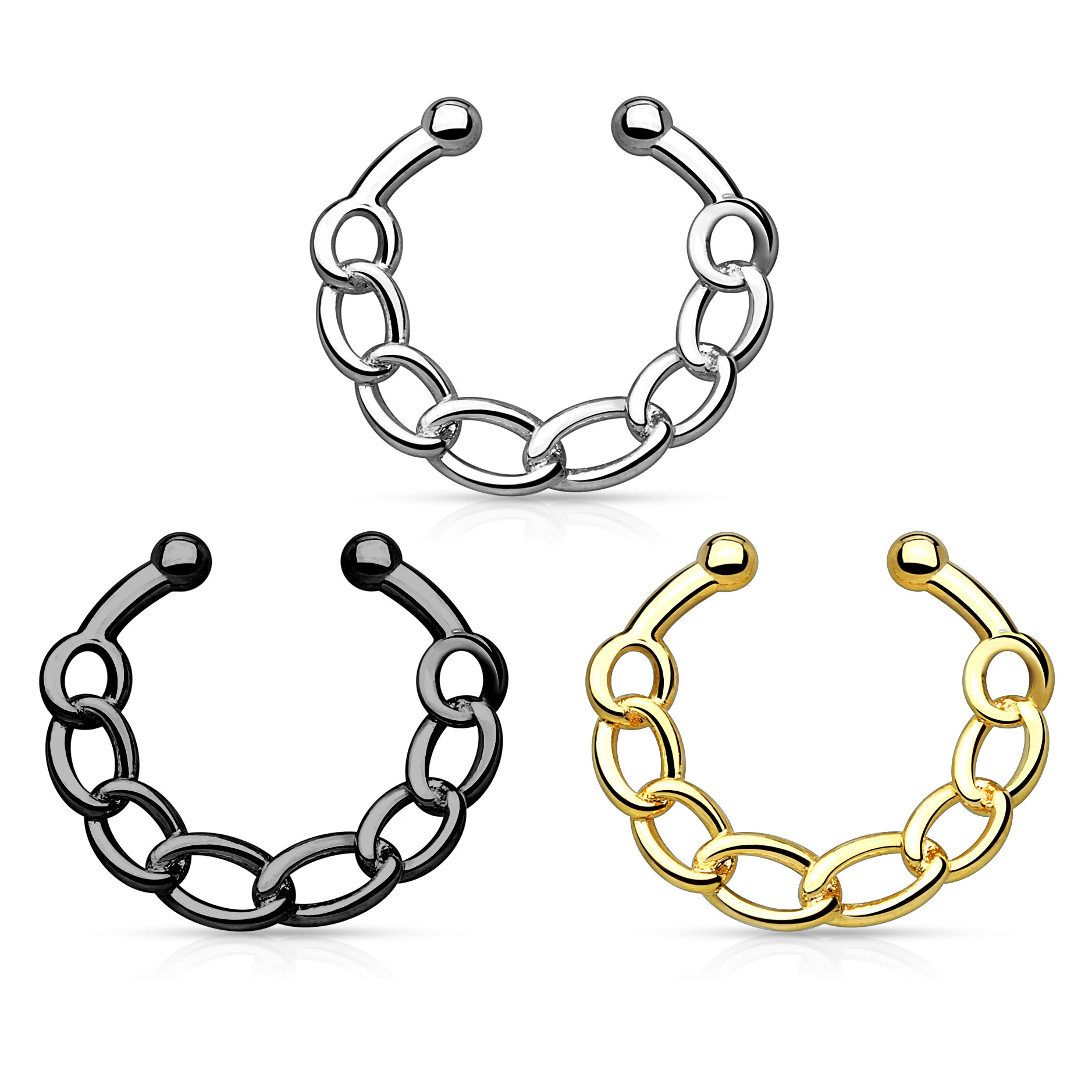 Fake septum koru ketjulla