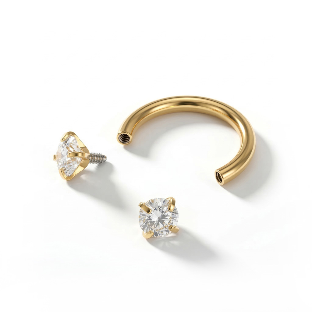 Hevosenkenkä sisäkierteillä ja pyöreillä jalokivillä